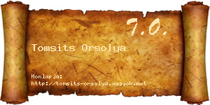 Tomsits Orsolya névjegykártya